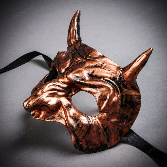 Goblin Devil Short Horn Eyes Mask - Black Copper - Picture 3 of 4
